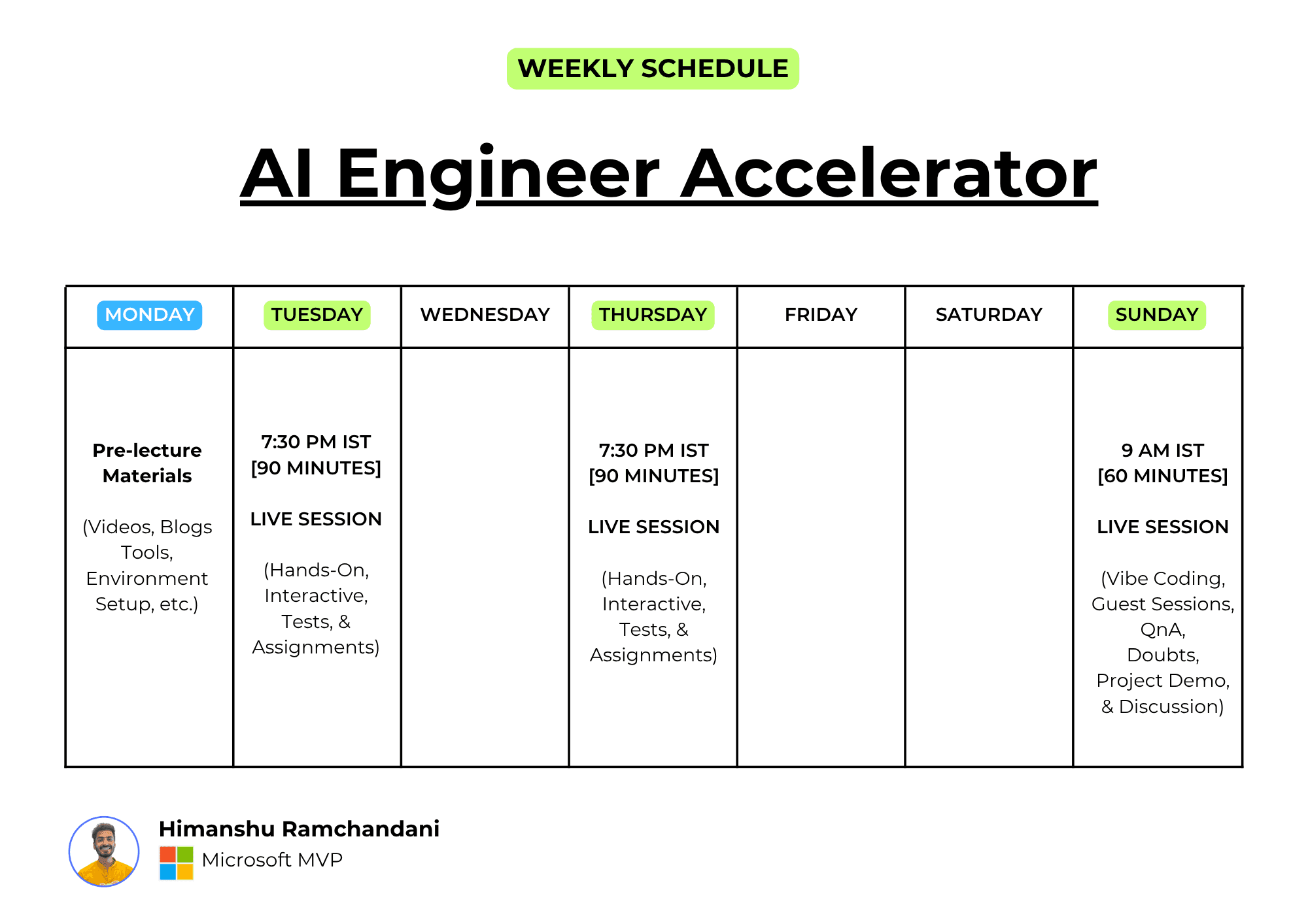 Weekly Schedule