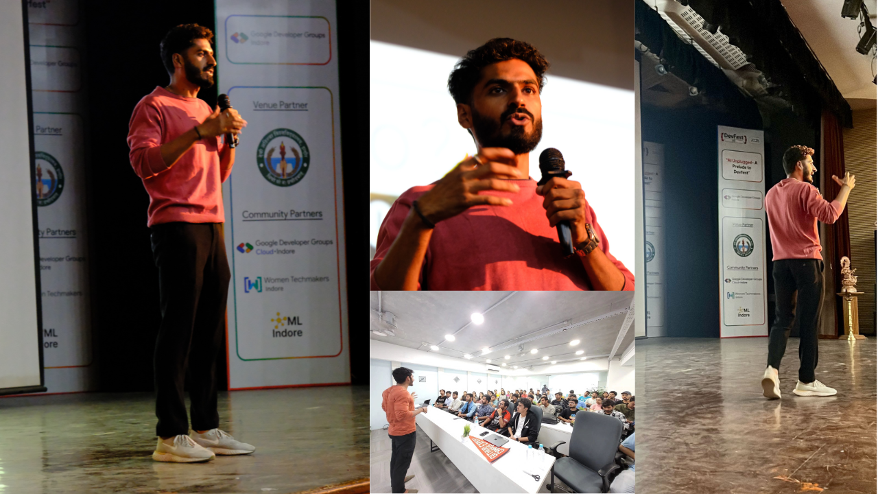 Himanshu keynote at Google DevFest Indore 2025, 1,000 attendees